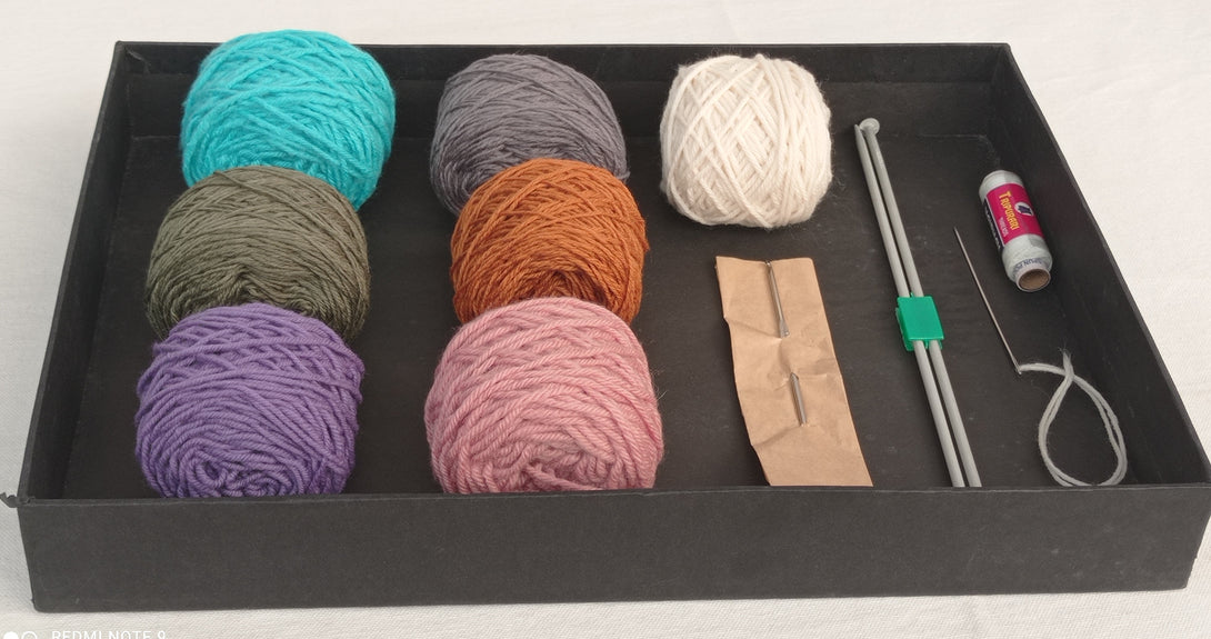 Wool Hand Knitting Kit - Mojopanda Organic  Store