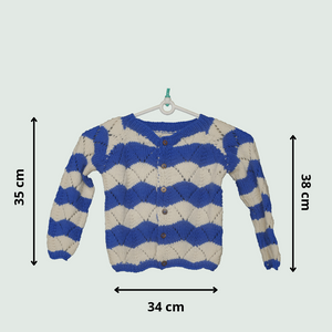 Ocean waves - Woollen Cardigan I 100% Organic wool - Mojopanda Organic  Store