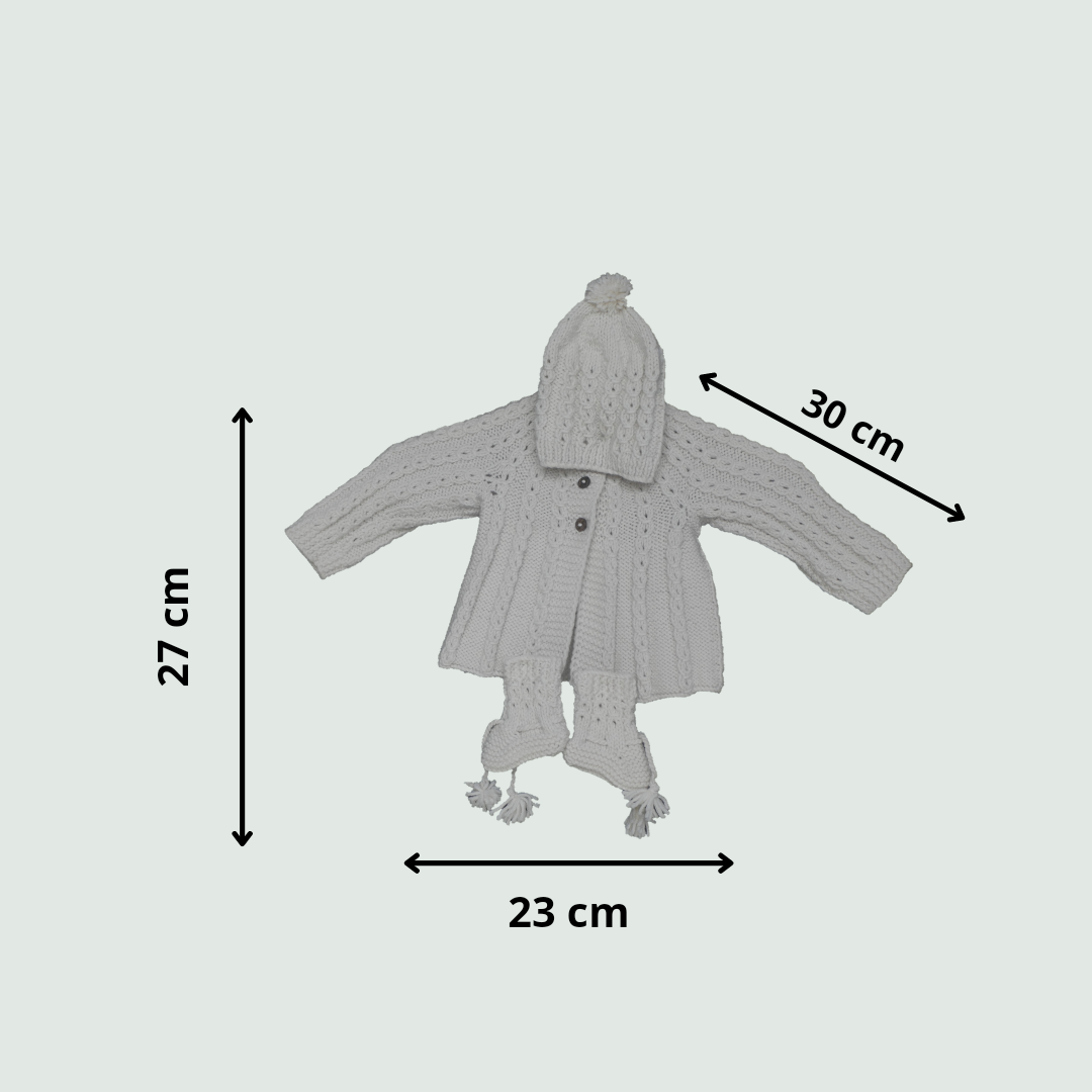 Woolen Hand Knit Baby Cardigan I 100% Organic Yarn - Mojopanda Organic  Store