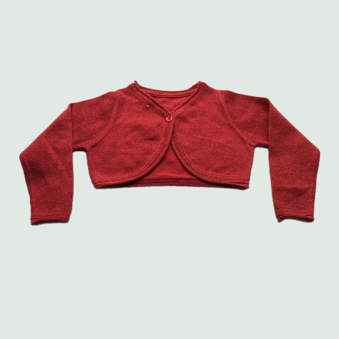 Red Cardigan for Baby - Front Side