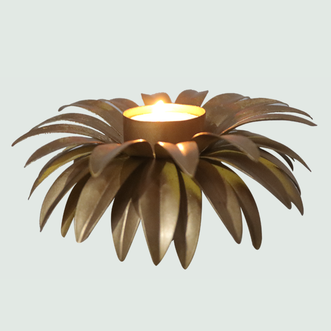 Open Lotus T-Light Lamp | Christmas - Front View