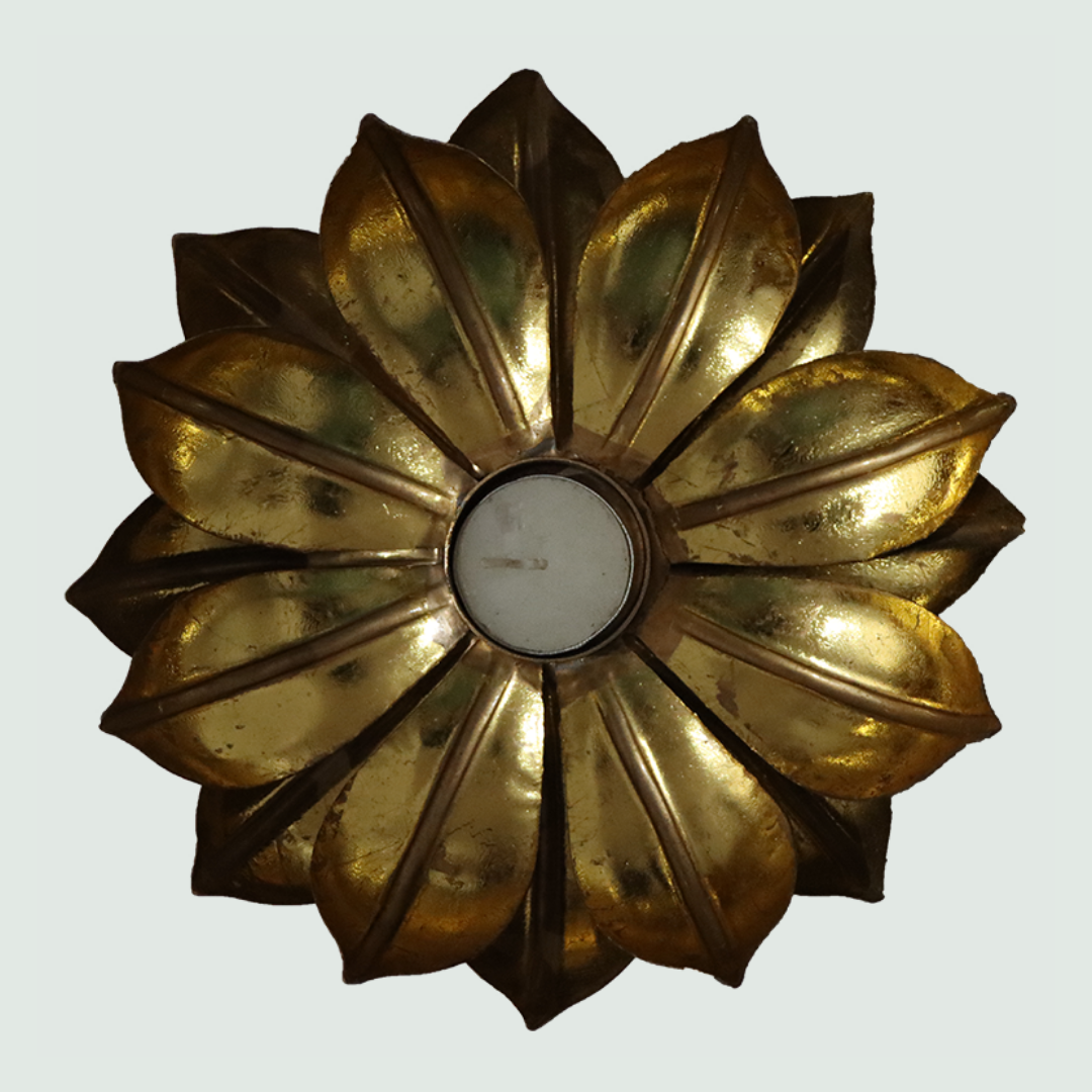 Open Lotus T-Light Lamp |Christmas - Top View