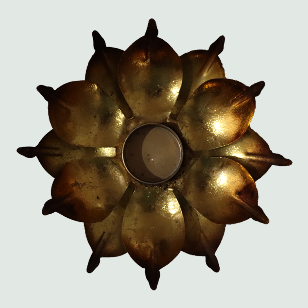 Open Lotus T-Light Lamp | Christmas - Top View