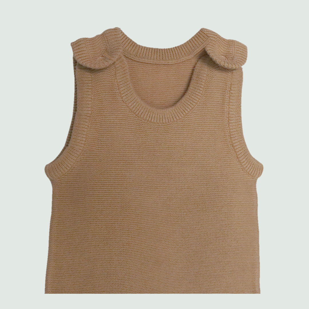 Organic-Cotton-Baby-Romper-Hazelnut