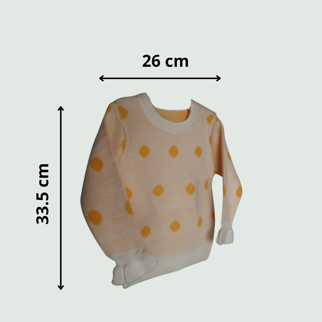 White-Yellow Polka Dots Sweater for Baby  I 100% Organic Cotton - Mojopanda Organic  Store