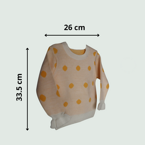 White-Yellow Polka Dots Sweater for Baby  I 100% Organic Cotton - Mojopanda Organic  Store