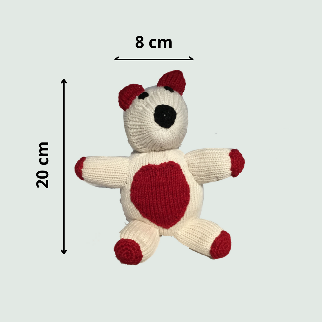 Teddy Bear Hand Knitted Stuffed/Plush/Soft Toy | 100% Organic | Health-pro - Mojopanda Organic  Store