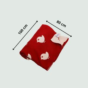 Red Birdies Knitted AC Blanket/Quilt for Baby | 100% Organic Cotton - Mojopanda Organic  Store