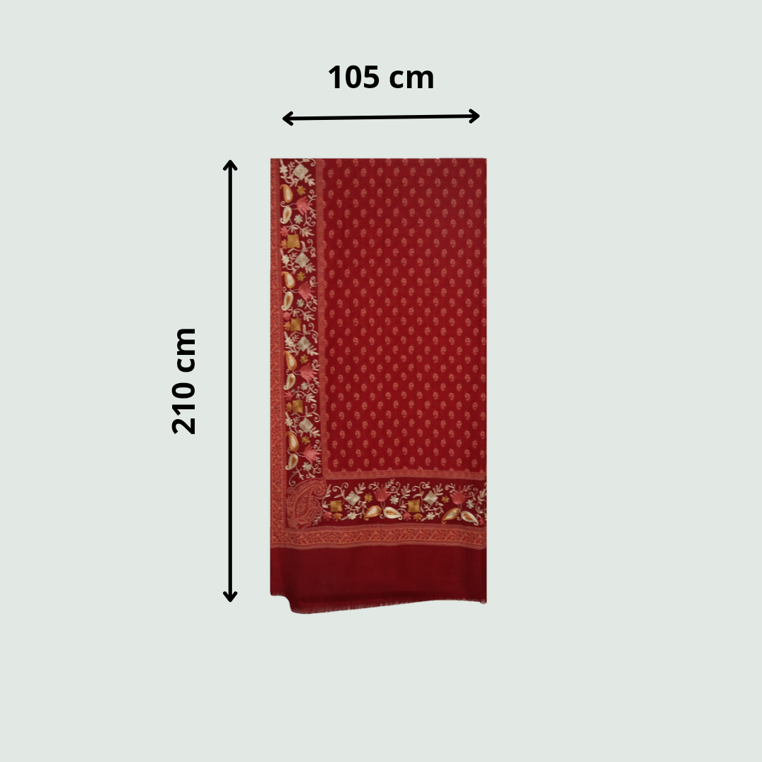 Maroon Embroidered Odhani | Stoles & Shawls - Mojopanda Organic  Store