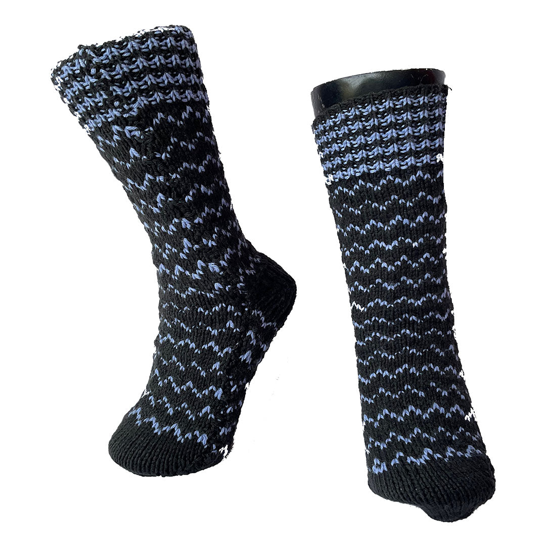 Organic Wool | Socks For Men & Women |  Black & Wild Blue - Mojopanda Organic  Store