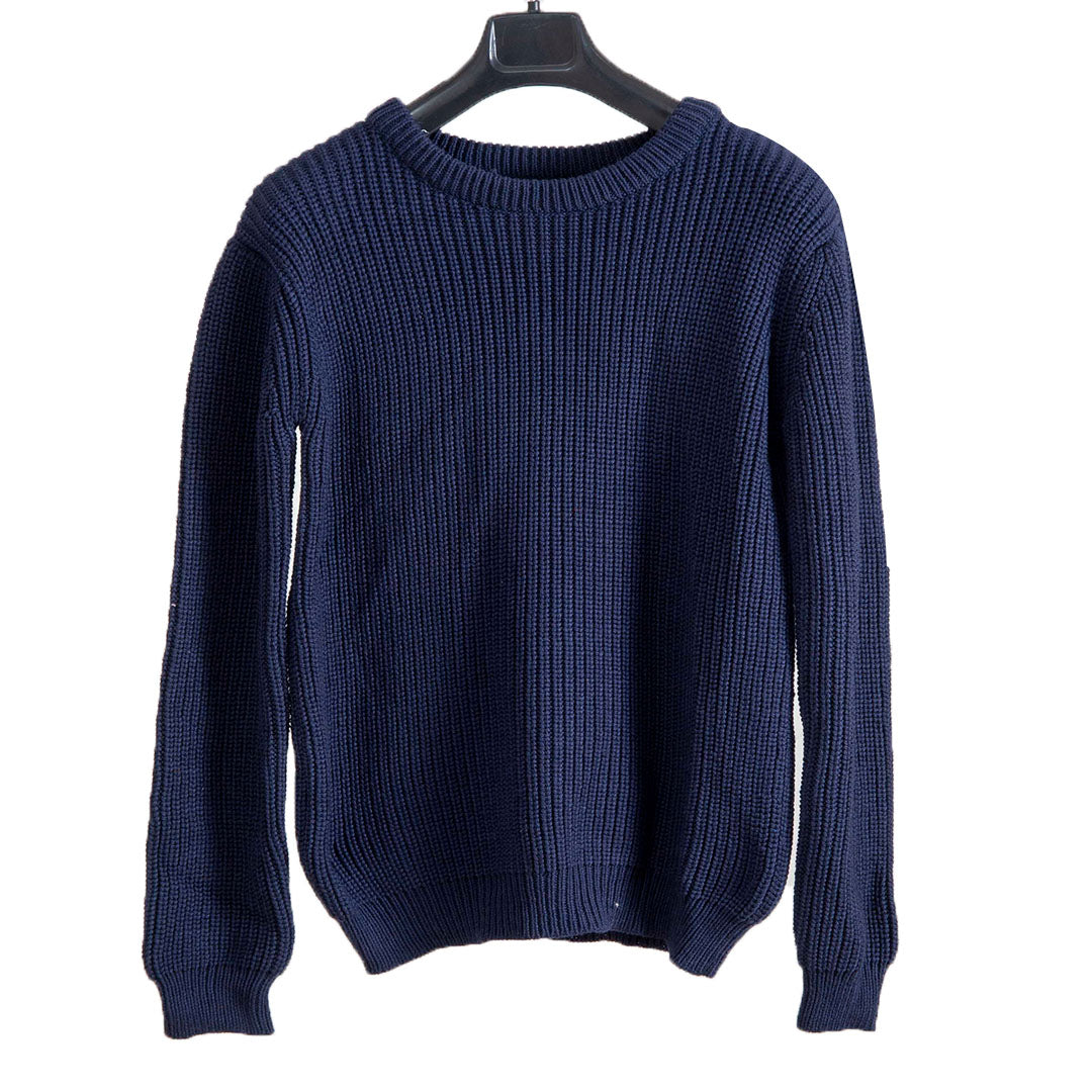Pullover Round Neck - Mid Night Blue | For Men | 100% Organic Wool - Mojopanda Organic  Store