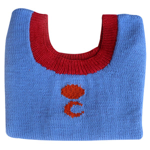 Organic Wool |  Top - Sun & Moon  Design |  Red & Wild Blue - Mojopanda Organic  Store