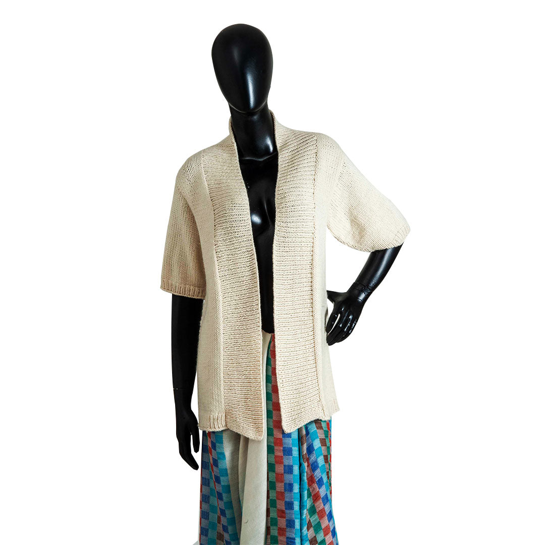 Organic Wool |  Cardigan  |  Ivory - Mojopanda Organic  Store