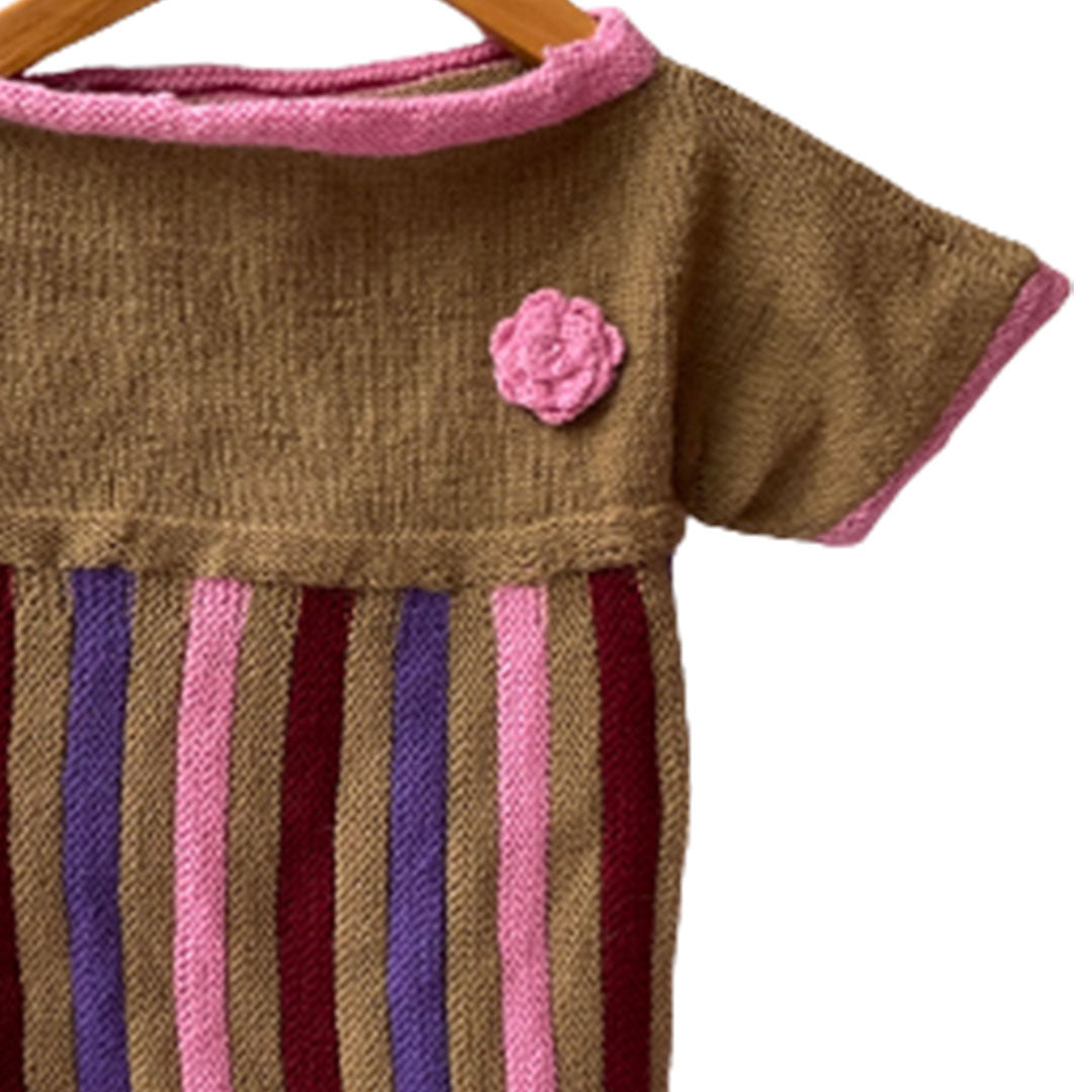 Frock Multi  | For Baby Girl | 100% Organic Wool - Mojopanda Organic  Store