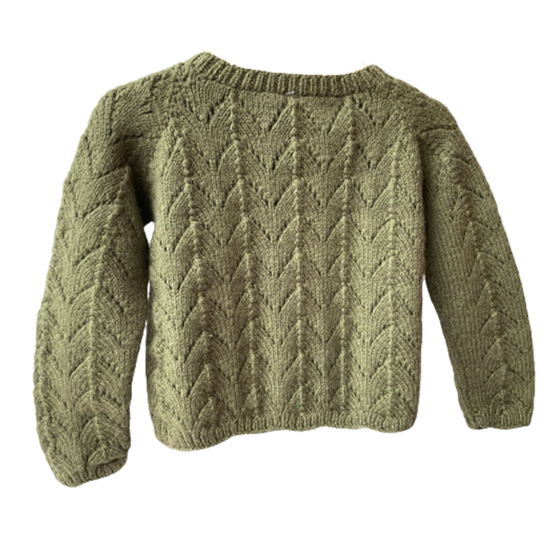 Organic Wool | Cardigan | Olive Green | Size- 18 Month - Mojopanda Organic  Store