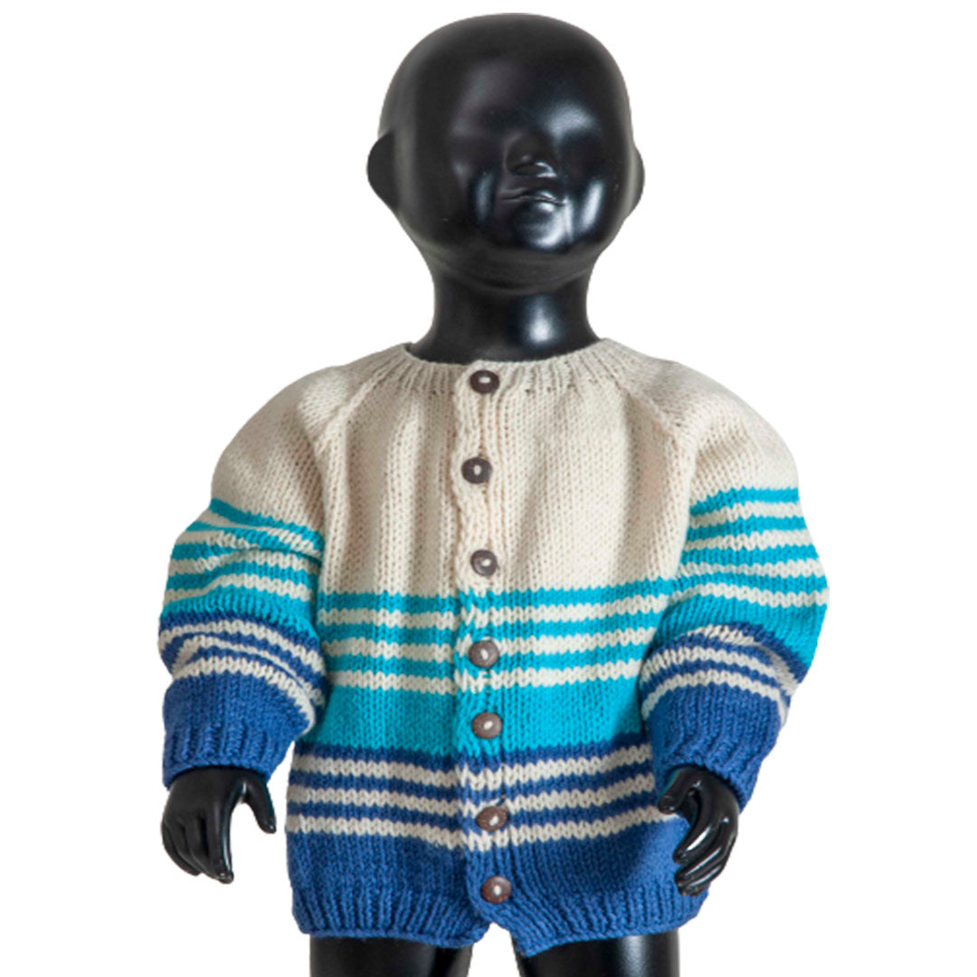 Cardigan Multi color  | For Girl & Boy |  100% Organic Wool | Size-2 Years - Mojopanda Organic  Store