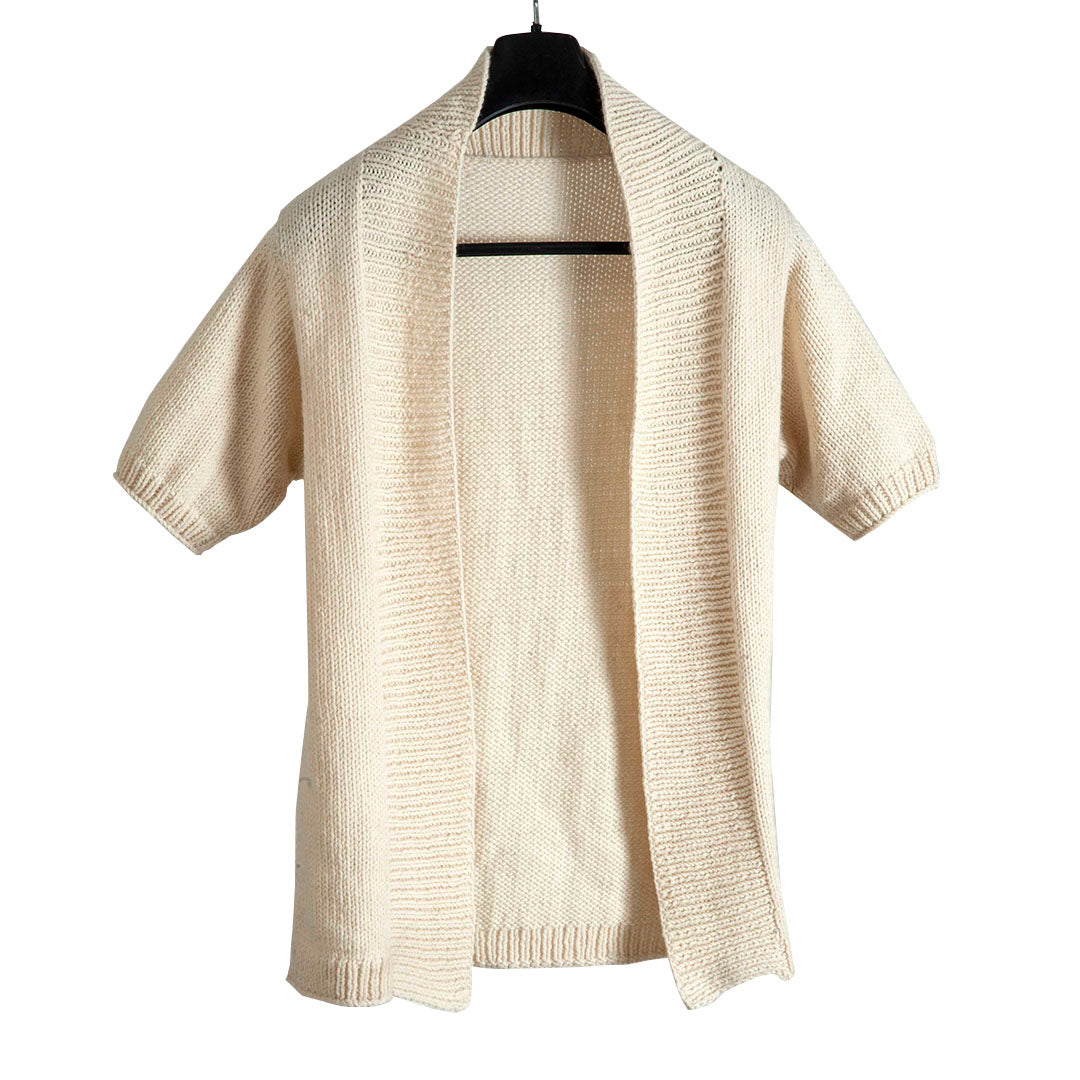 Organic Wool |  Cardigan  |  Ivory - Mojopanda Organic  Store