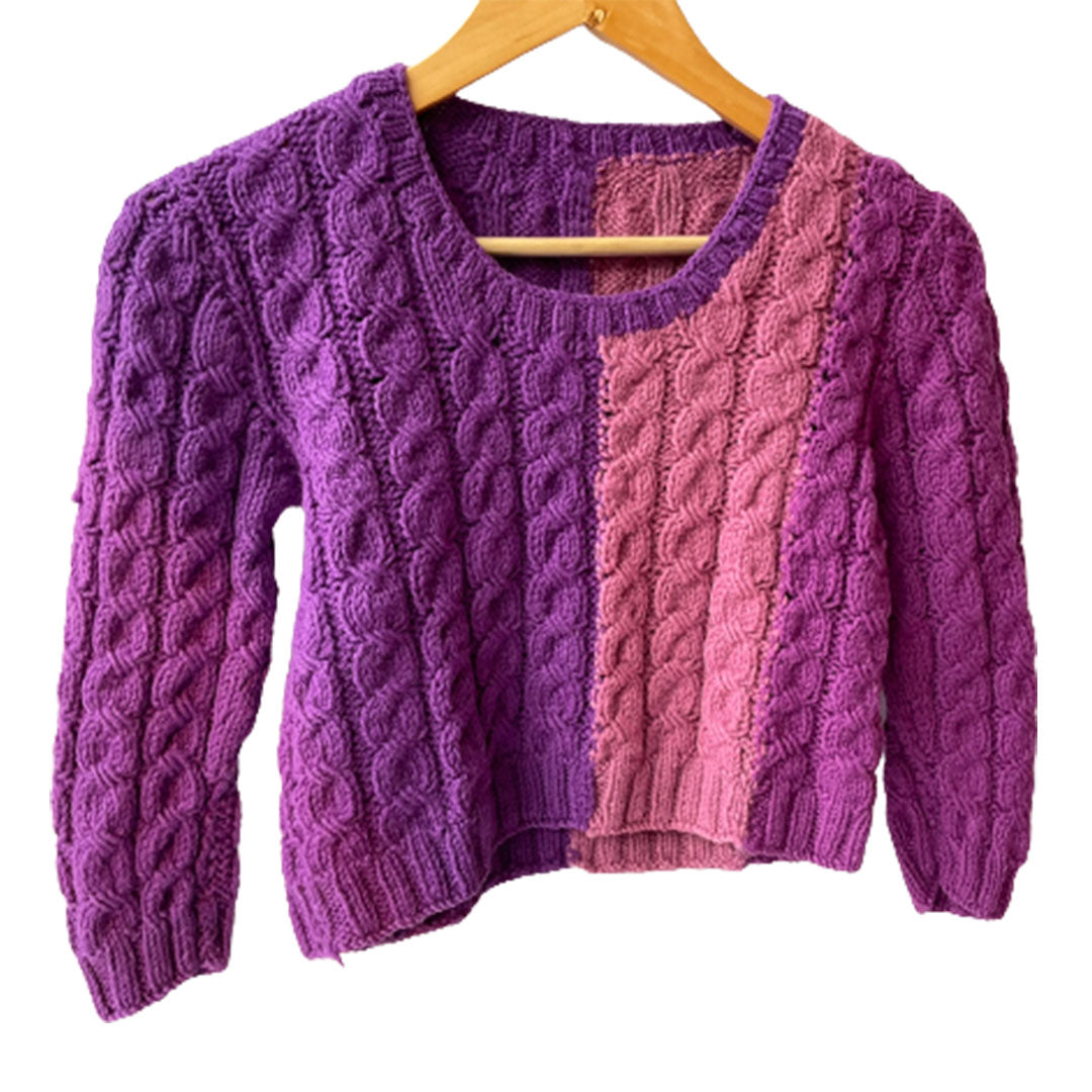 Organic Wool  |  Pullover  |  Turkish rose, purple haze & Trendy pink - Mojopanda Organic  Store