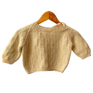 Organic Wool |  Pullover | Ivory | 12 Months - Mojopanda Organic  Store