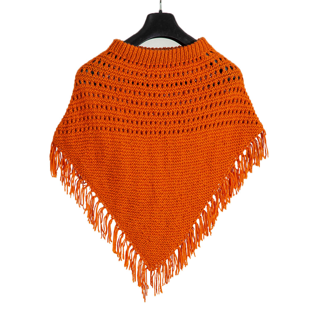 Poncho &  Shrugs |Tomato Cream| For Women's | 100% Premium Wool - Mojopanda Organic  Store