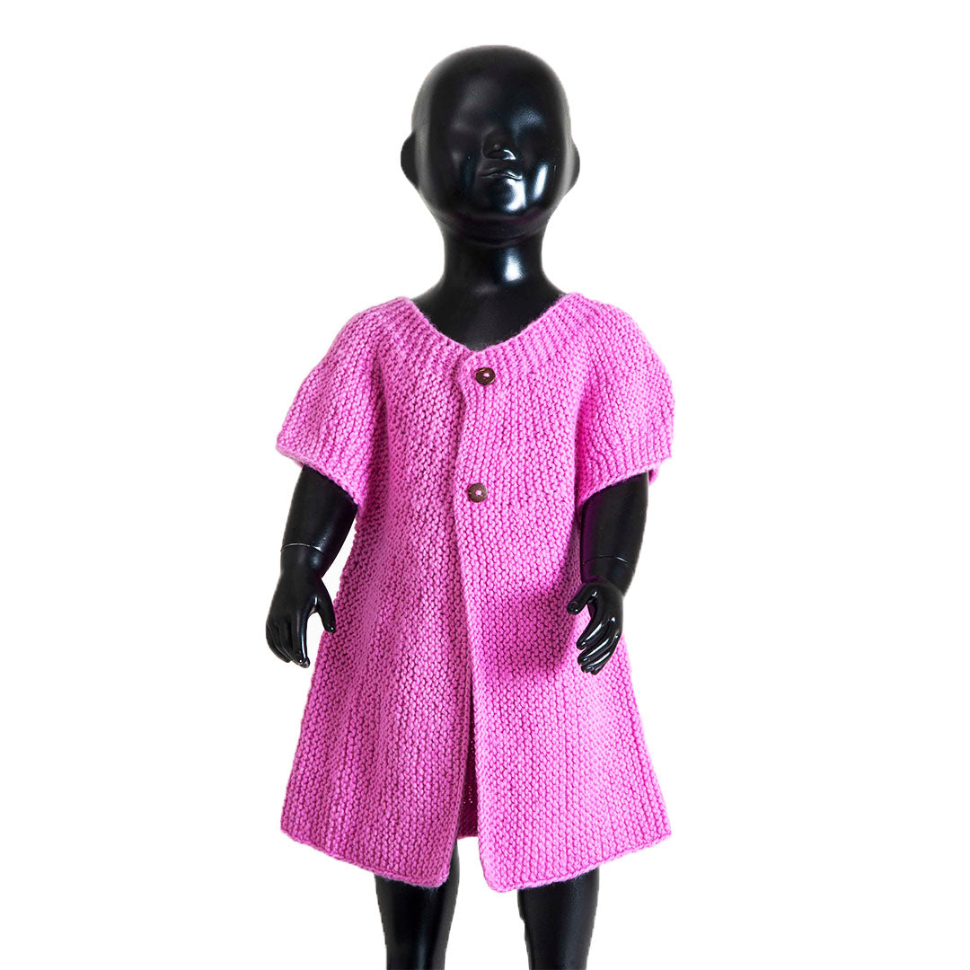 Frock Olive Green, Mustard Yellow & Classic Rose  | For Baby Girl | 100% Organic Wool | Size-3 Years - Mojopanda Organic  Store