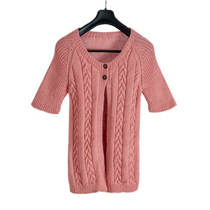 Organic Wool |  Cardigan | Dark Salmon - Mojopanda Organic  Store