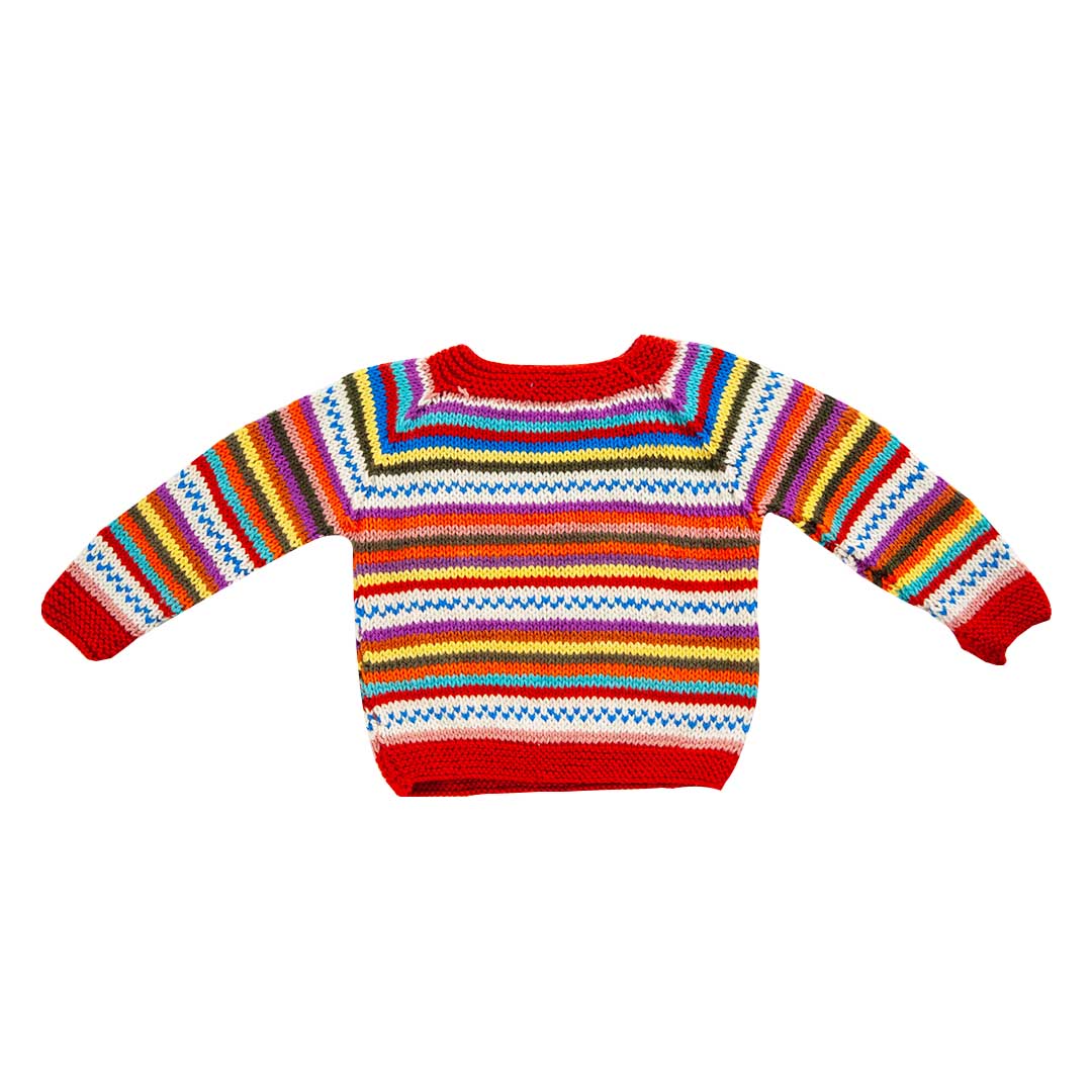 Organic Wool  | Pullover  |  Multi Color - 3 years - Mojopanda Organic  Store