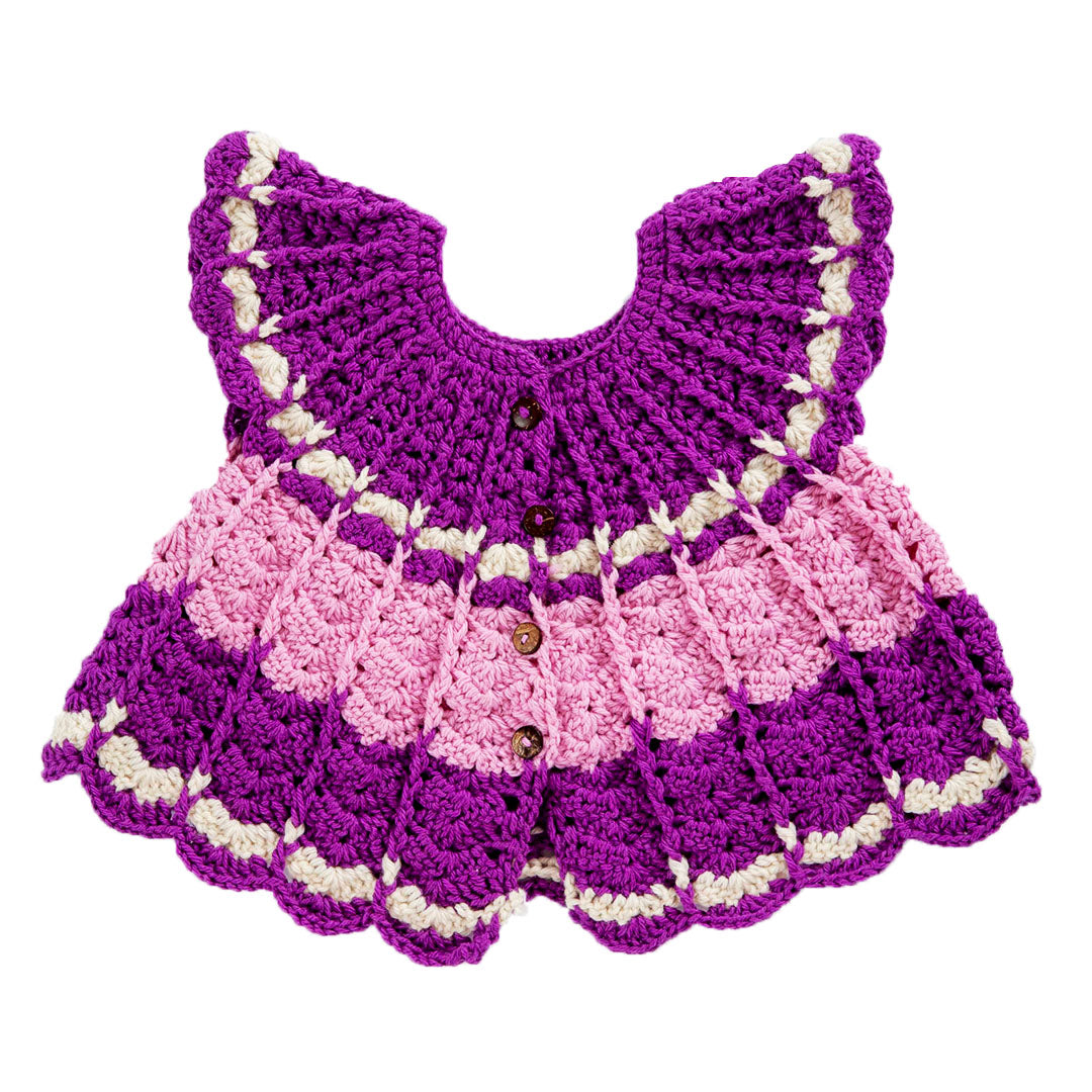 Frock Multi Color  | For Baby Girl |  100% Organic Wool - Mojopanda Organic  Store