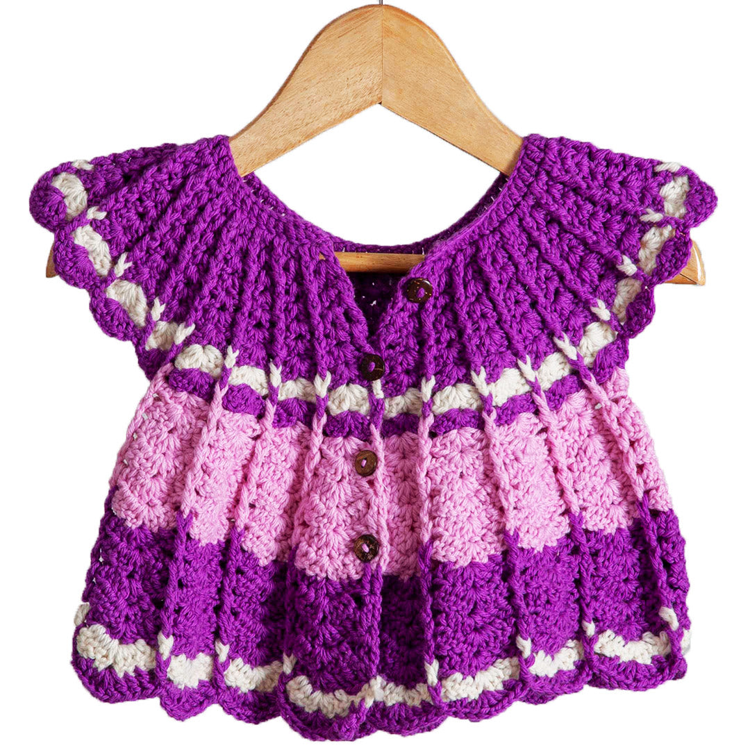 Frock Multi Color  | For Baby Girl |  100% Organic Wool - Mojopanda Organic  Store