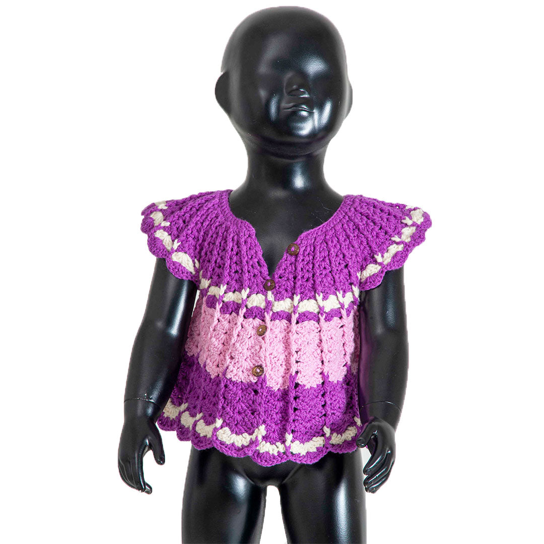Frock Multi Color  | For Baby Girl |  100% Organic Wool - Mojopanda Organic  Store