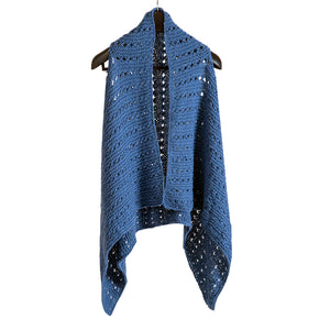 Poncho & Shrugs |;Chambray | For Women | 100% Premium Wool - Mojopanda Organic  Store