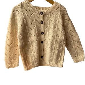 Cardigan Ivory  | For Girl & Boy | 100% Organic Wool - Mojopanda Organic  Store