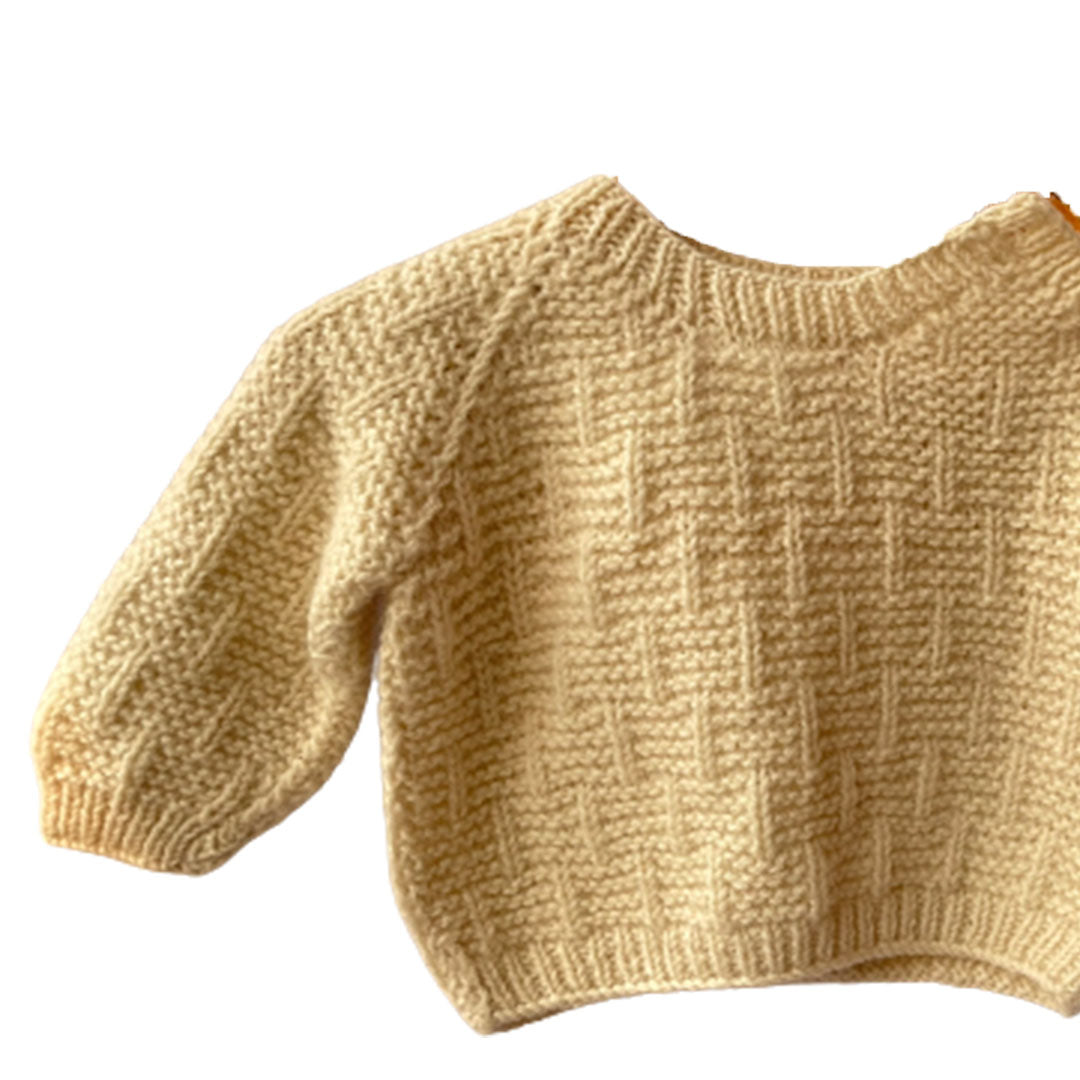 Organic Wool |  Pullover | Ivory | 12 Months - Mojopanda Organic  Store