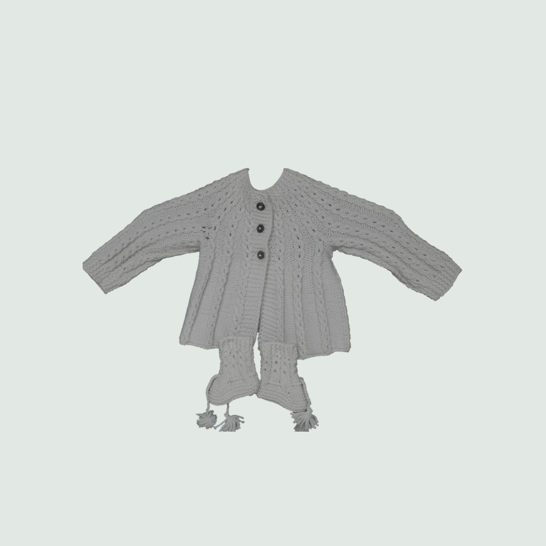 Woolen Hand Knit Baby Cardigan I 100% Organic Yarn - Mojopanda Organic  Store