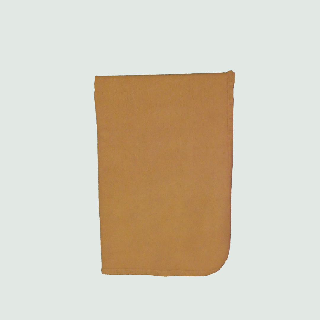 Tan Knitted AC Blanket/Quilt for Baby - Front View