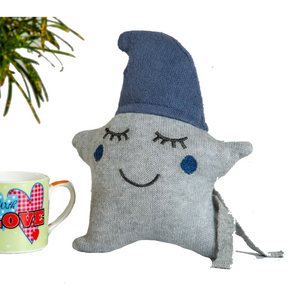 Joker Pillow Grey & Blue Knitted Stuffed/Plush/Soft Toy | 100% Premium Cotton - Mojopanda Organic  Store