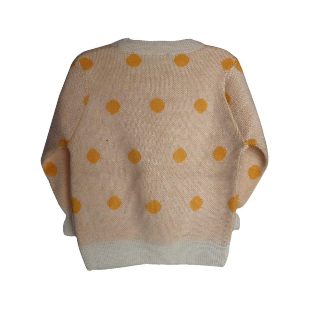 White-Yellow Polka Dots Sweater for Baby  I 100% Organic Cotton - Mojopanda Organic  Store