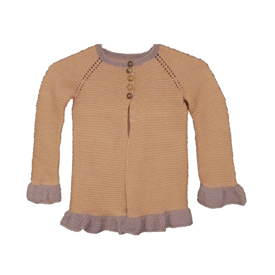 Brown Woollen Sweater for Baby Girl | 100% Organic Wool