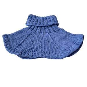 Neck Warmers & Mufflers | Wild Blue  |  100% premium Wool  |  For Women - Mojopanda Organic  Store