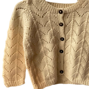 Cardigan Ivory  | For Girl & Boy | 100% Organic Wool - Mojopanda Organic  Store