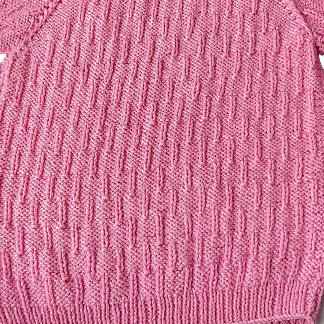 Organic Wool  | Pullover | Ivory  |  Classic Rose | Size- 8-9 years - Mojopanda Organic  Store