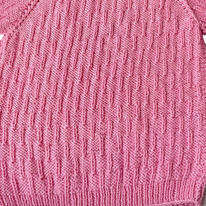 Organic Wool  | Pullover | Ivory  |  Classic Rose | Size- 8-9 years - Mojopanda Organic  Store