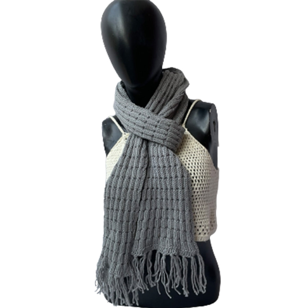 Muffler & Neck Warmer  |  Ultimate Grey   | 100% Premium Wool - Mojopanda Organic  Store