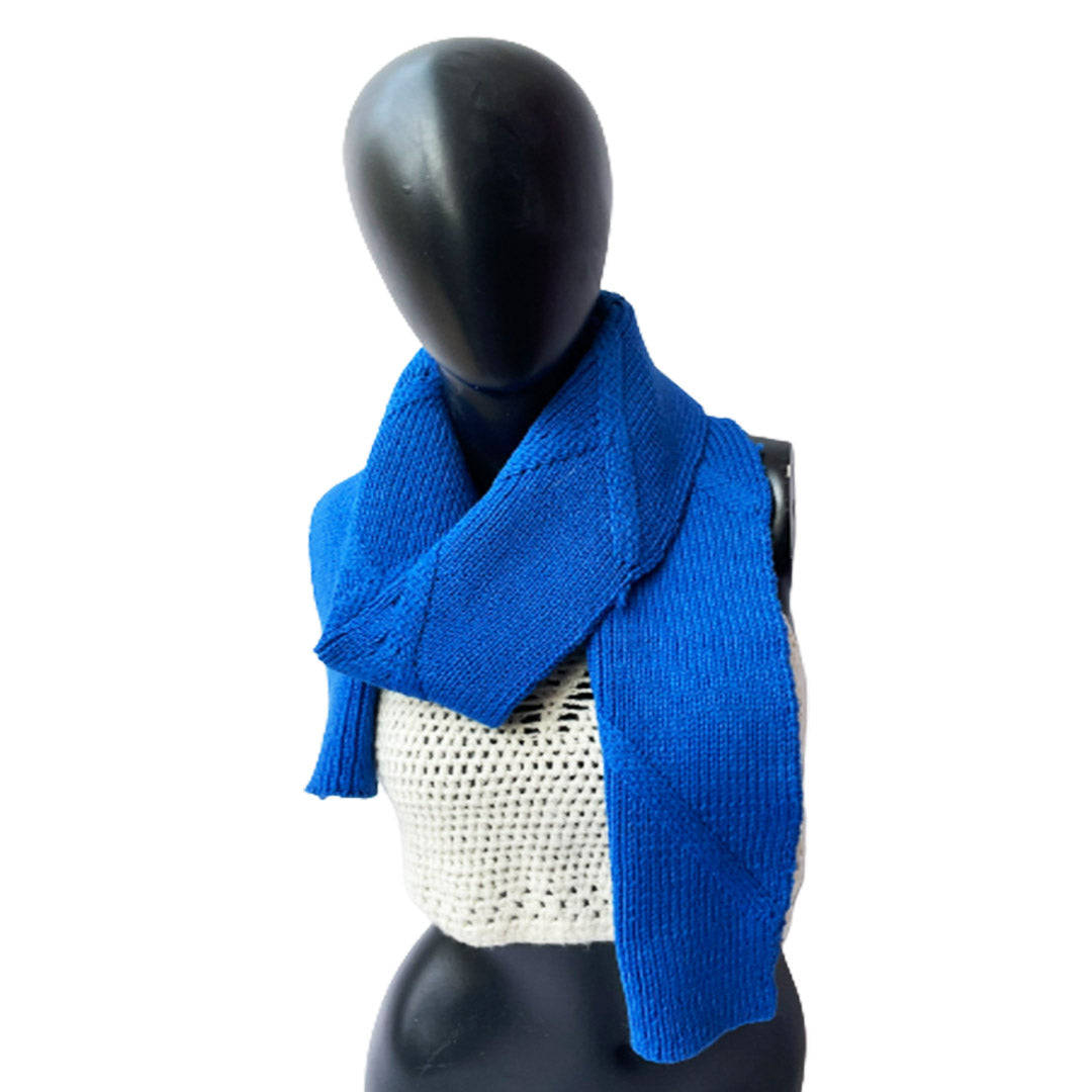 Mufflers & Neck Warmer | Mid Blue | 100% Premium Wool | For Women - Mojopanda Organic  Store