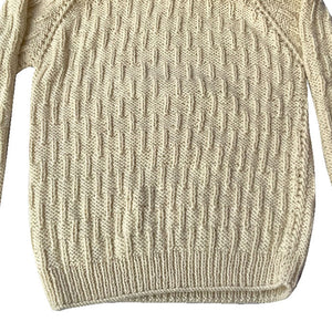 Organic Wool  | Pullover | Ivory  |  Classic Rose | Size- 8-9 years - Mojopanda Organic  Store