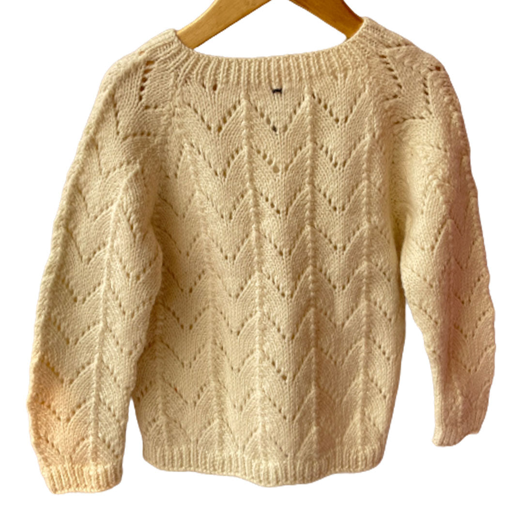 Cardigan Ivory  | For Girl & Boy | 100% Organic Wool - Mojopanda Organic  Store