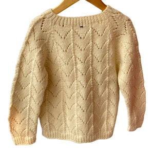 Cardigan Ivory  | For Girl & Boy | 100% Organic Wool - Mojopanda Organic  Store