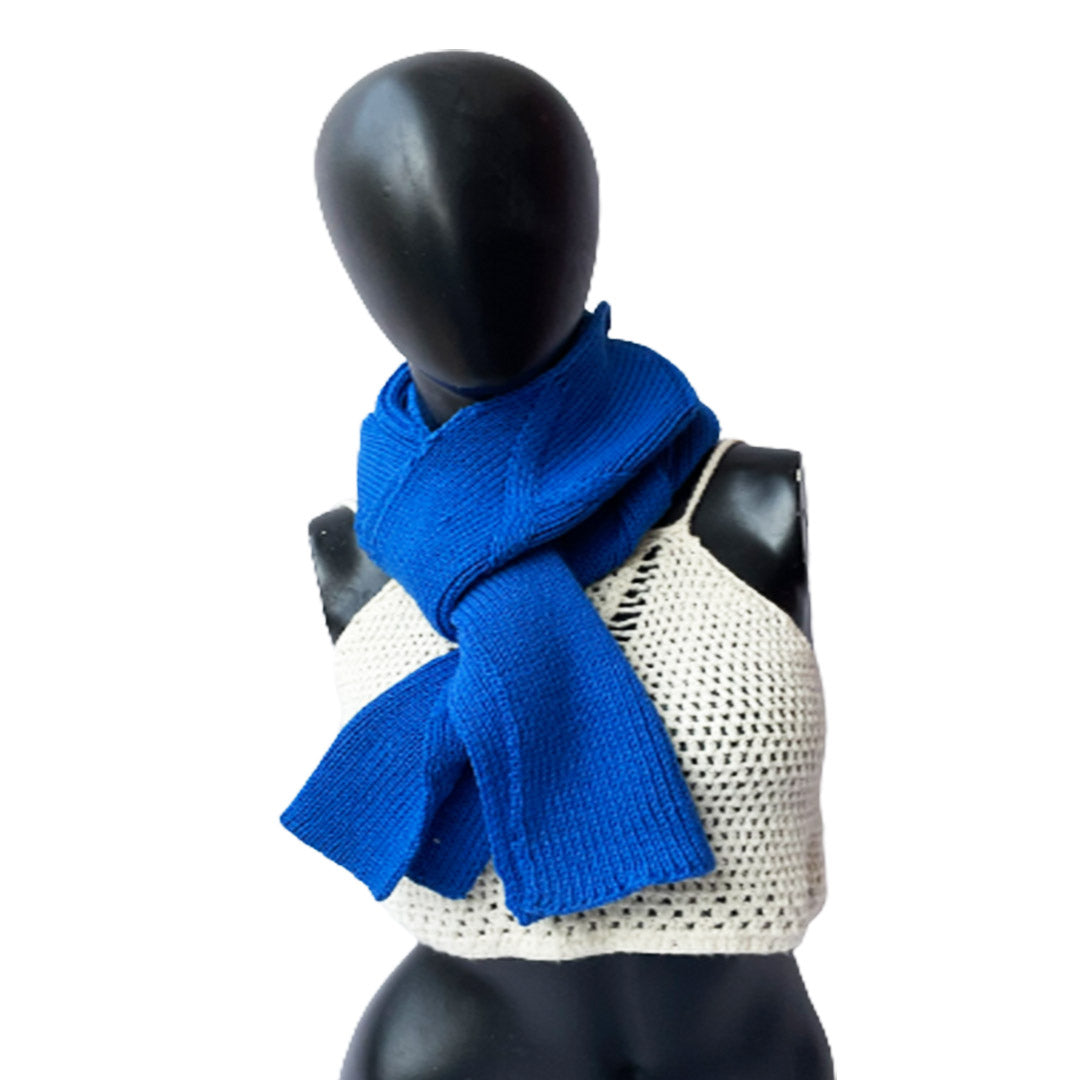 Mufflers & Neck Warmer | Mid Blue | 100% Premium Wool | For Women - Mojopanda Organic  Store