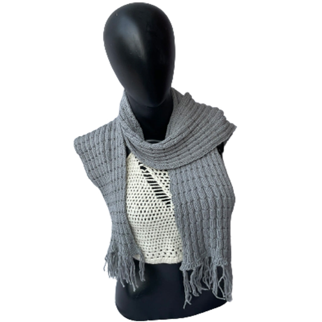 Muffler & Neck Warmer  |  Ultimate Grey   | 100% Premium Wool - Mojopanda Organic  Store