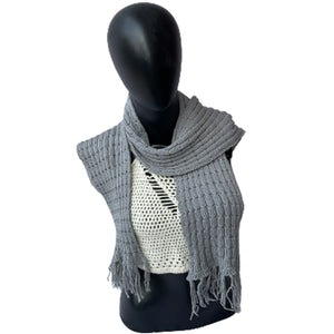 Muffler & Neck Warmer  |  Ultimate Grey   | 100% Premium Wool - Mojopanda Organic  Store